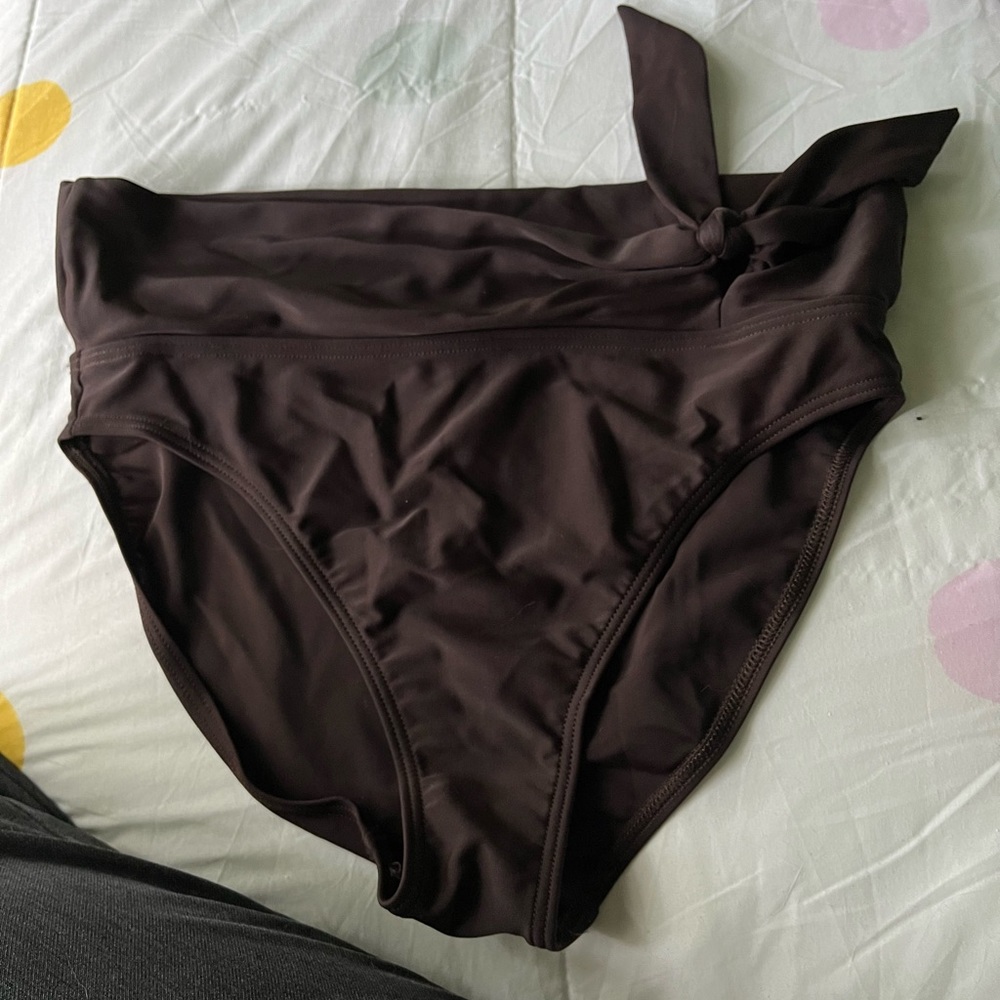 Sea Folly Australia Dark Brown Swim Bottom With Side Bow Size 10.